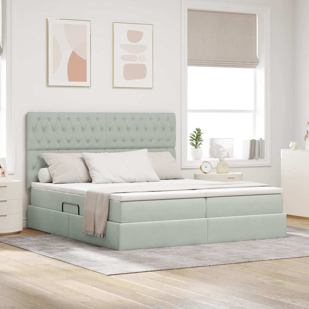 vidaXL Opslag bed met matras Donkergroen 180 x 200 cm Fluweel