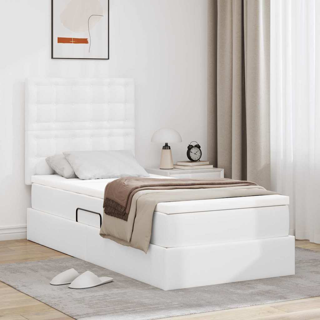 vidaXL Bed met LED -striplichten met hoofdeinde Zwart 120 x 200 cm PVC