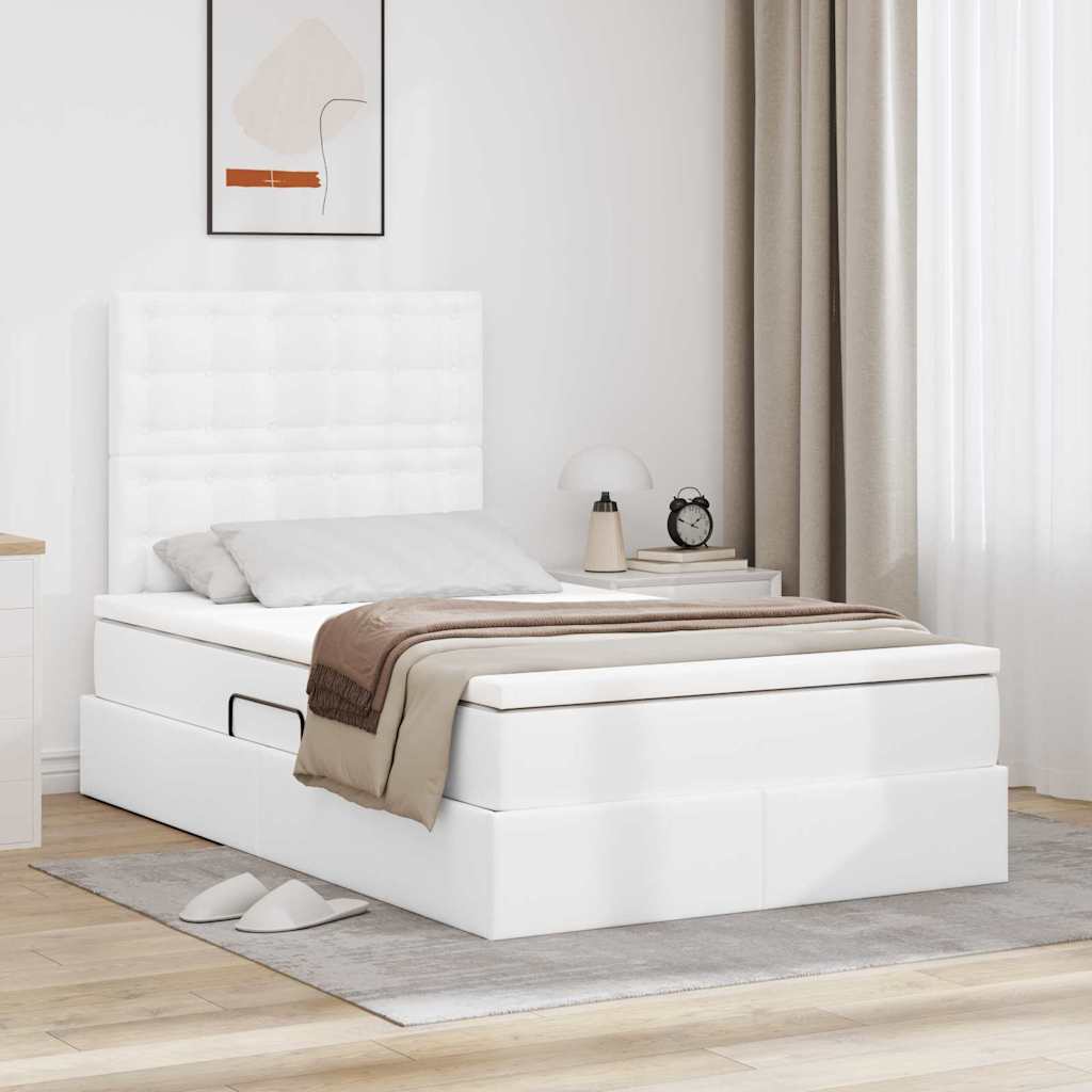 vidaXL Bed met LED -striplichten met hoofdeinde Zwart 120 x 200 cm PVC