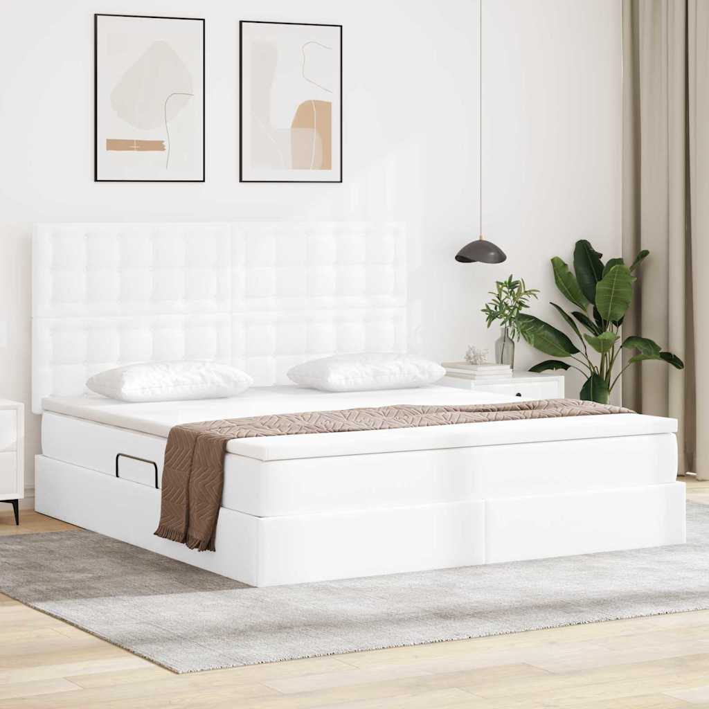 vidaXL Bed met LED -striplichten met hoofdeinde Zwart 120 x 200 cm PVC
