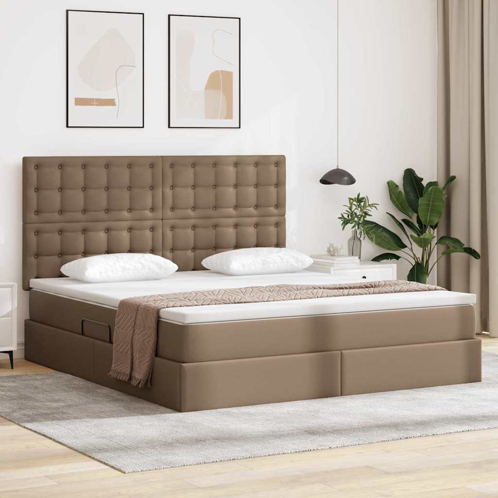 vidaXL Bed met LED -striplichten met hoofdeinde Zwart 120 x 200 cm PVC