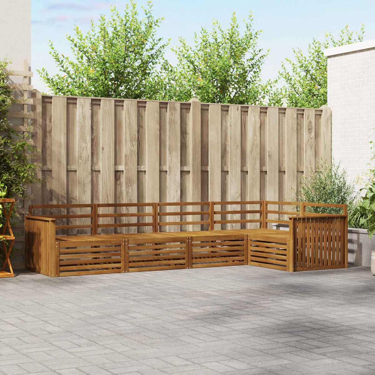 vidaXL Buiten bankenset 5 pcs Naturel Massief Acaciahout