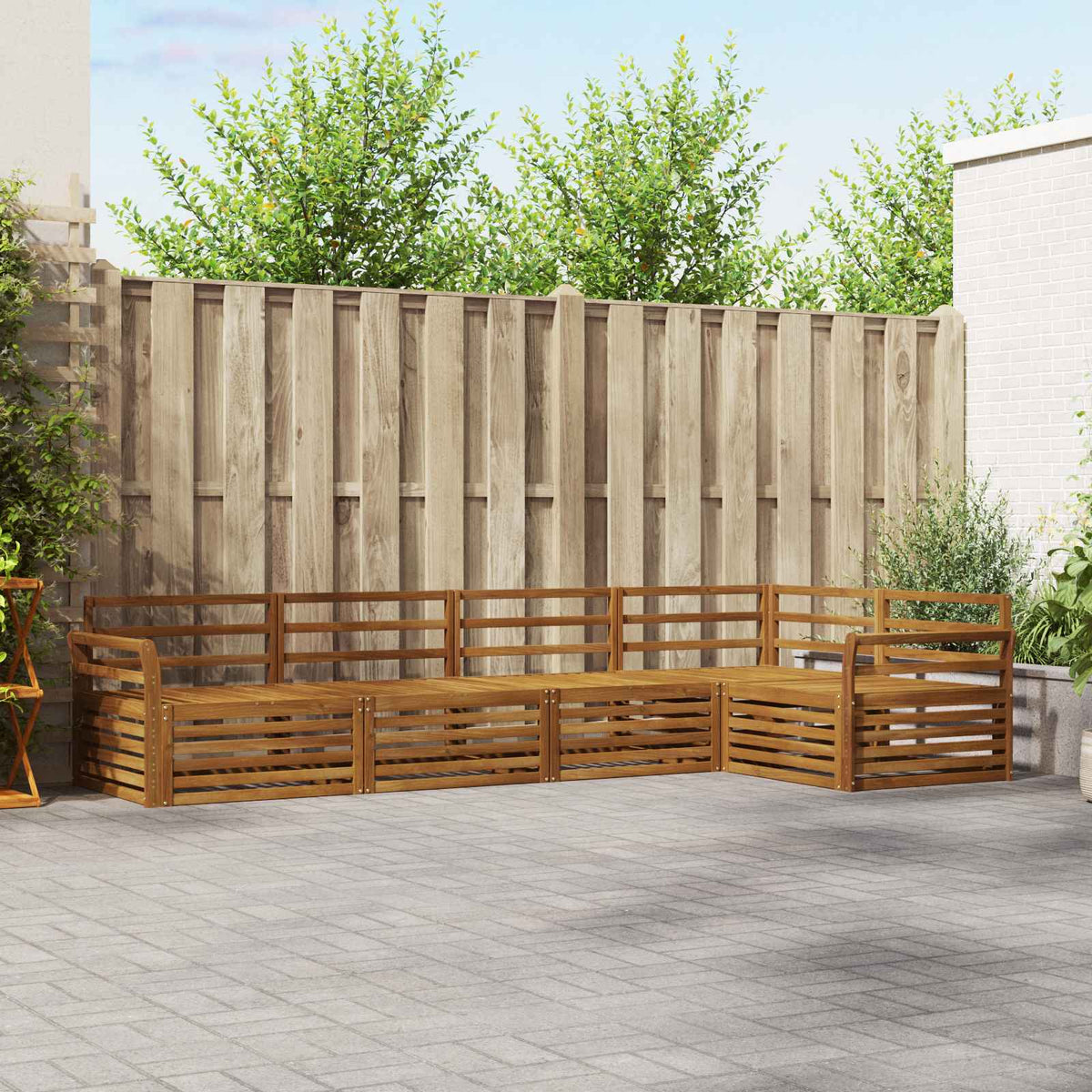 vidaXL Buiten bankenset 5 pcs Naturel Massief Acaciahout