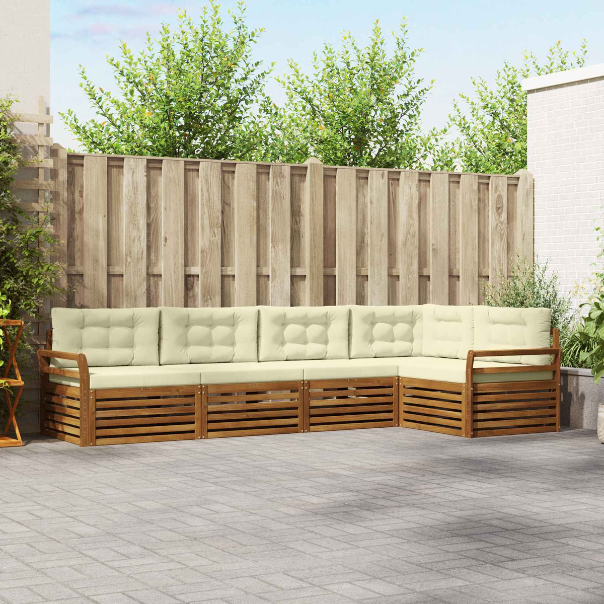 vidaXL Buiten bankenset 5 pcs Naturel Massief Acaciahout