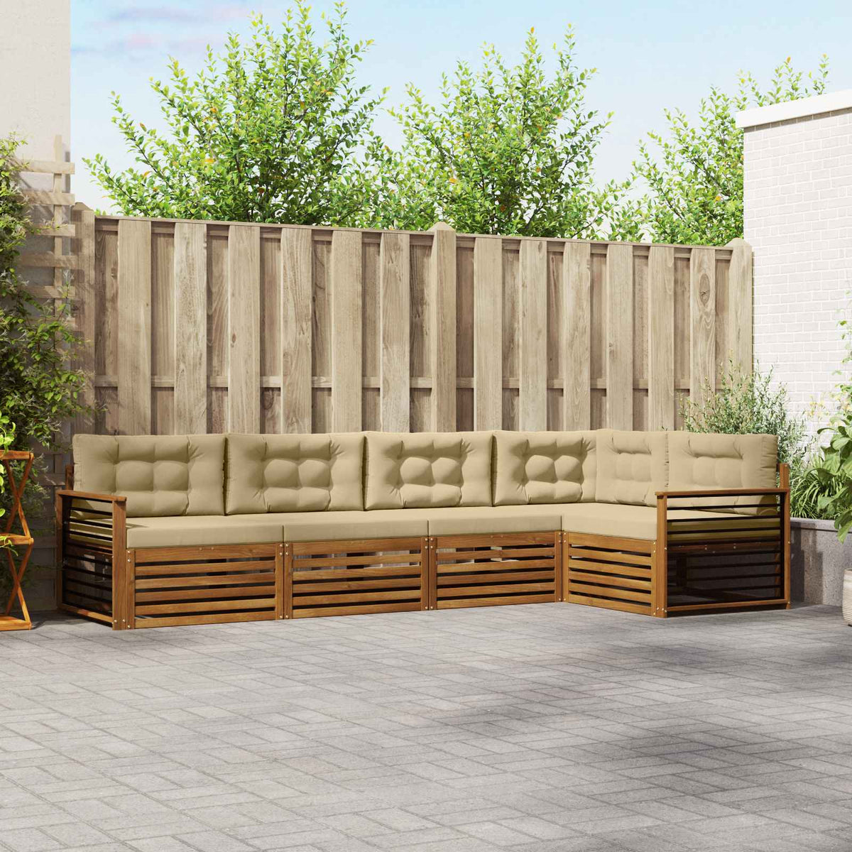vidaXL Buiten bankenset 5 pcs Naturel Massief Acaciahout