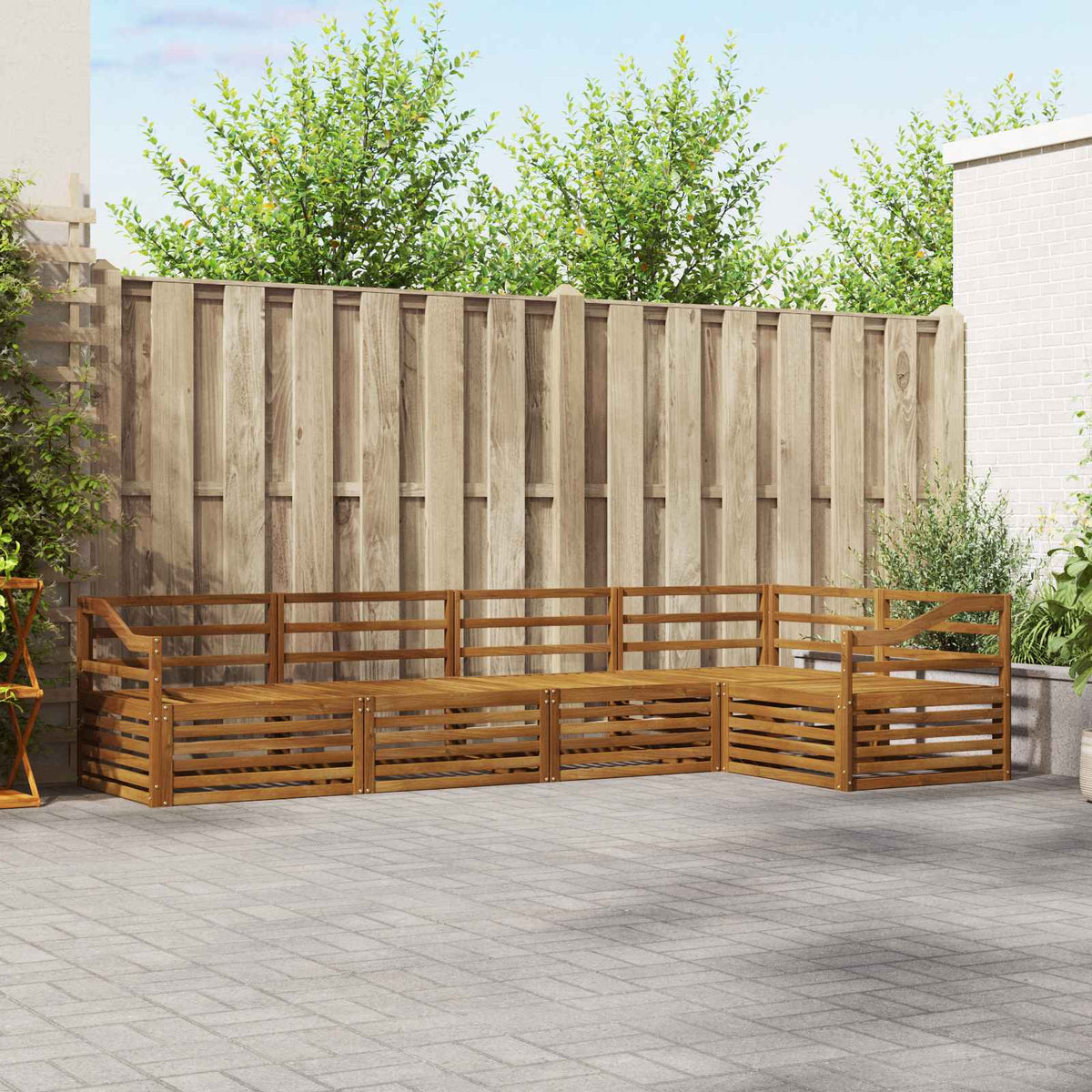 vidaXL Buiten bankenset 5 pcs Naturel Massief Acaciahout