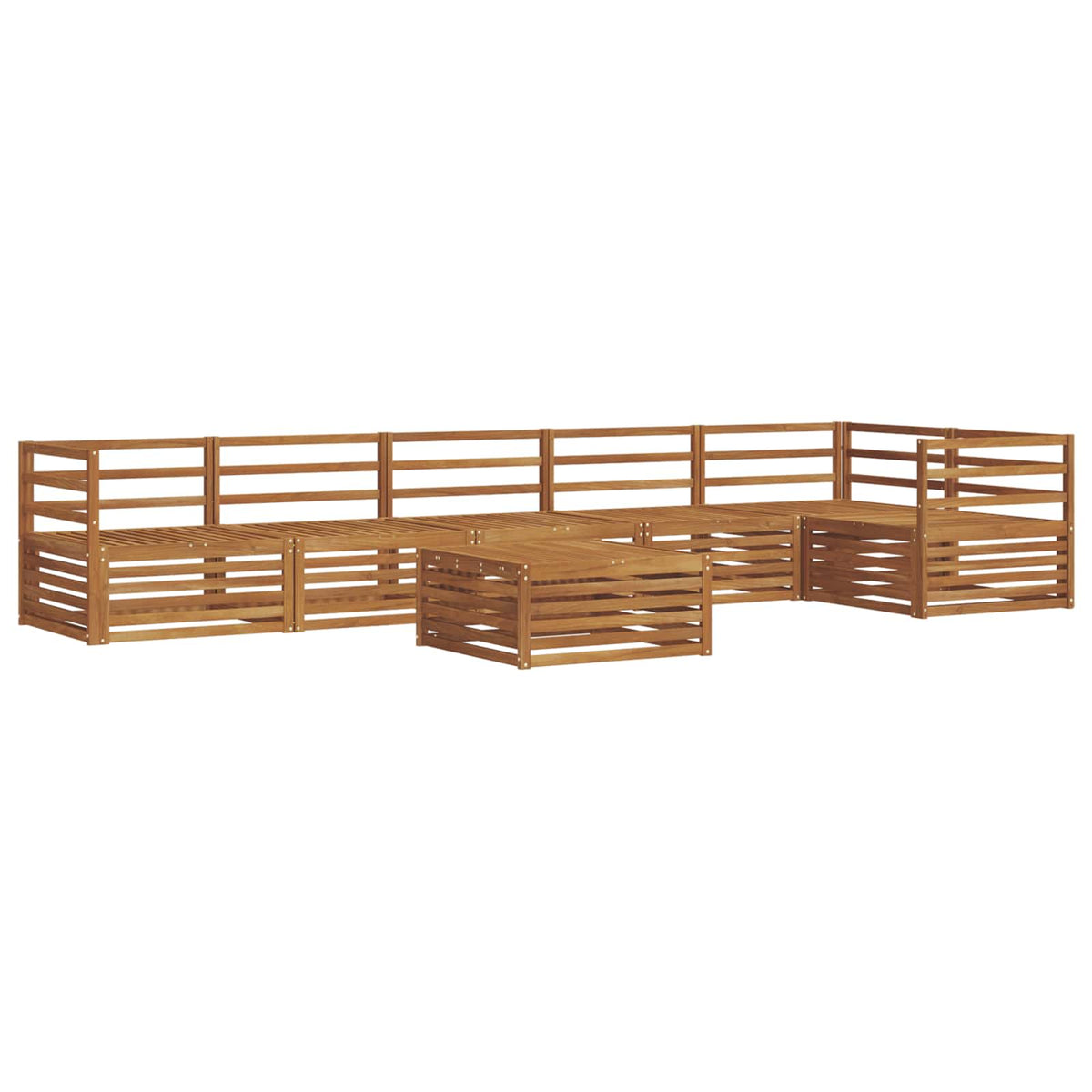 vidaXL Buiten bankenset 7 pcs Naturel Massief Acaciahout