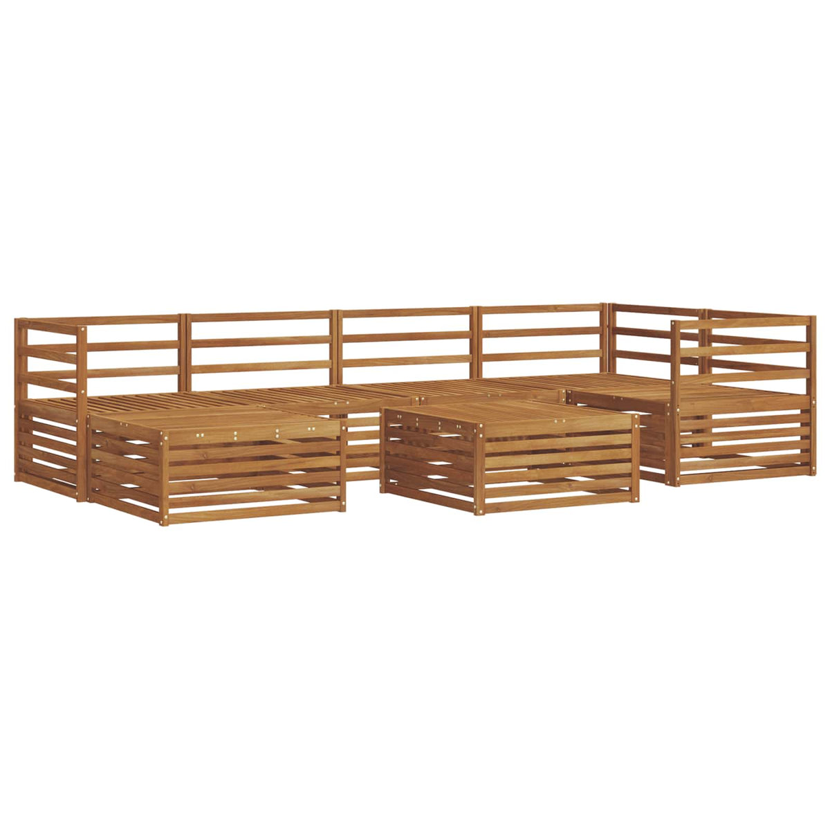 vidaXL Buiten bankenset 7 pcs Naturel