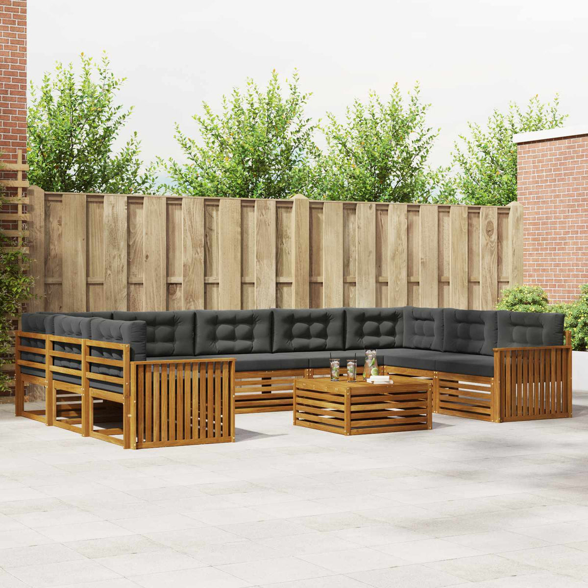 vidaXL Sofa-Sets 10 pcs Naturel Massief Acaciahout