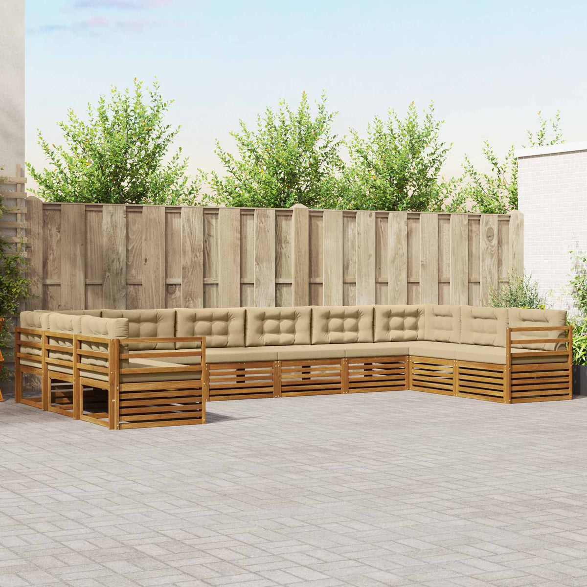 vidaXL Sofa-Sets 10 pcs Naturel Massief Acaciahout