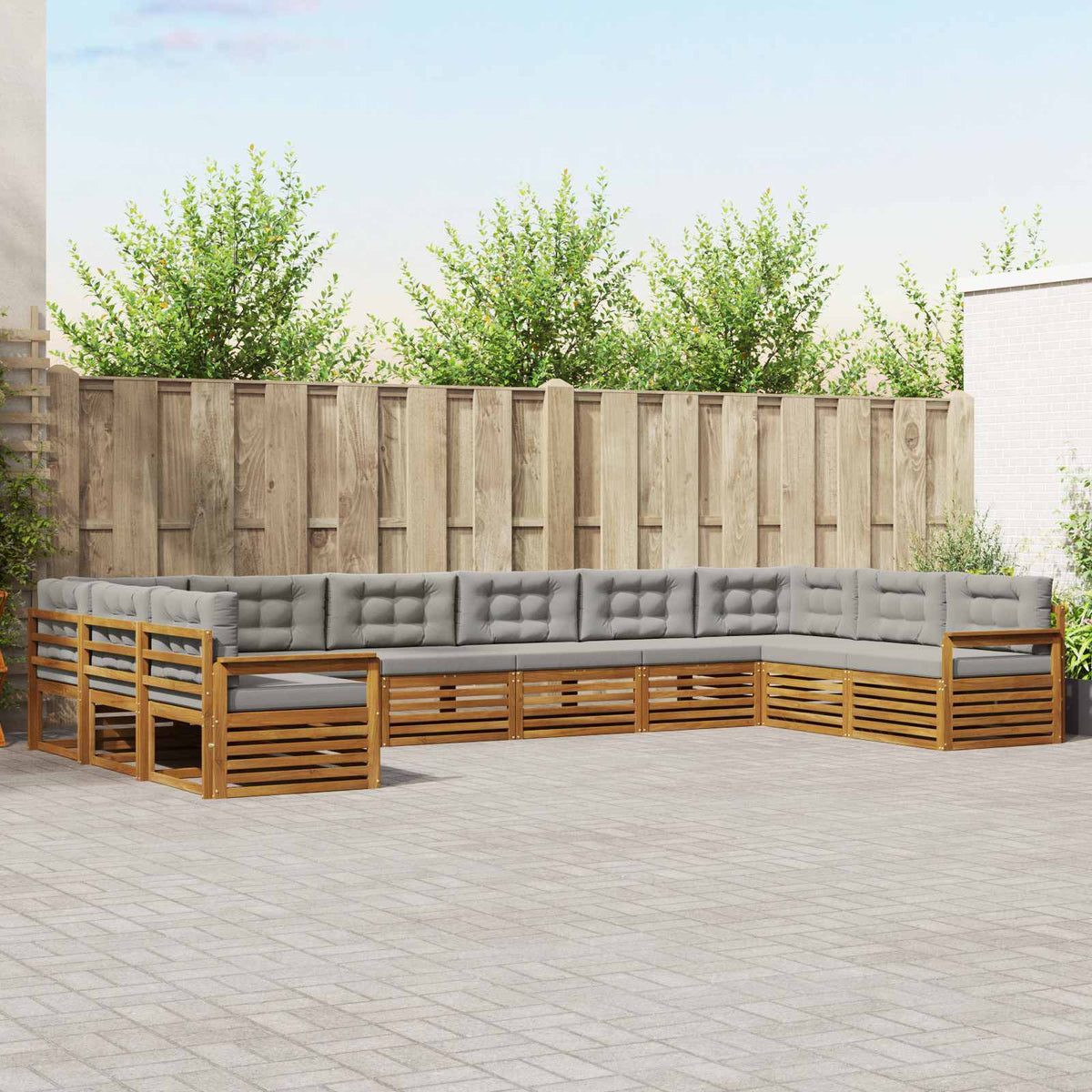 vidaXL Sofa-Sets 10 pcs Naturel Massief Acaciahout