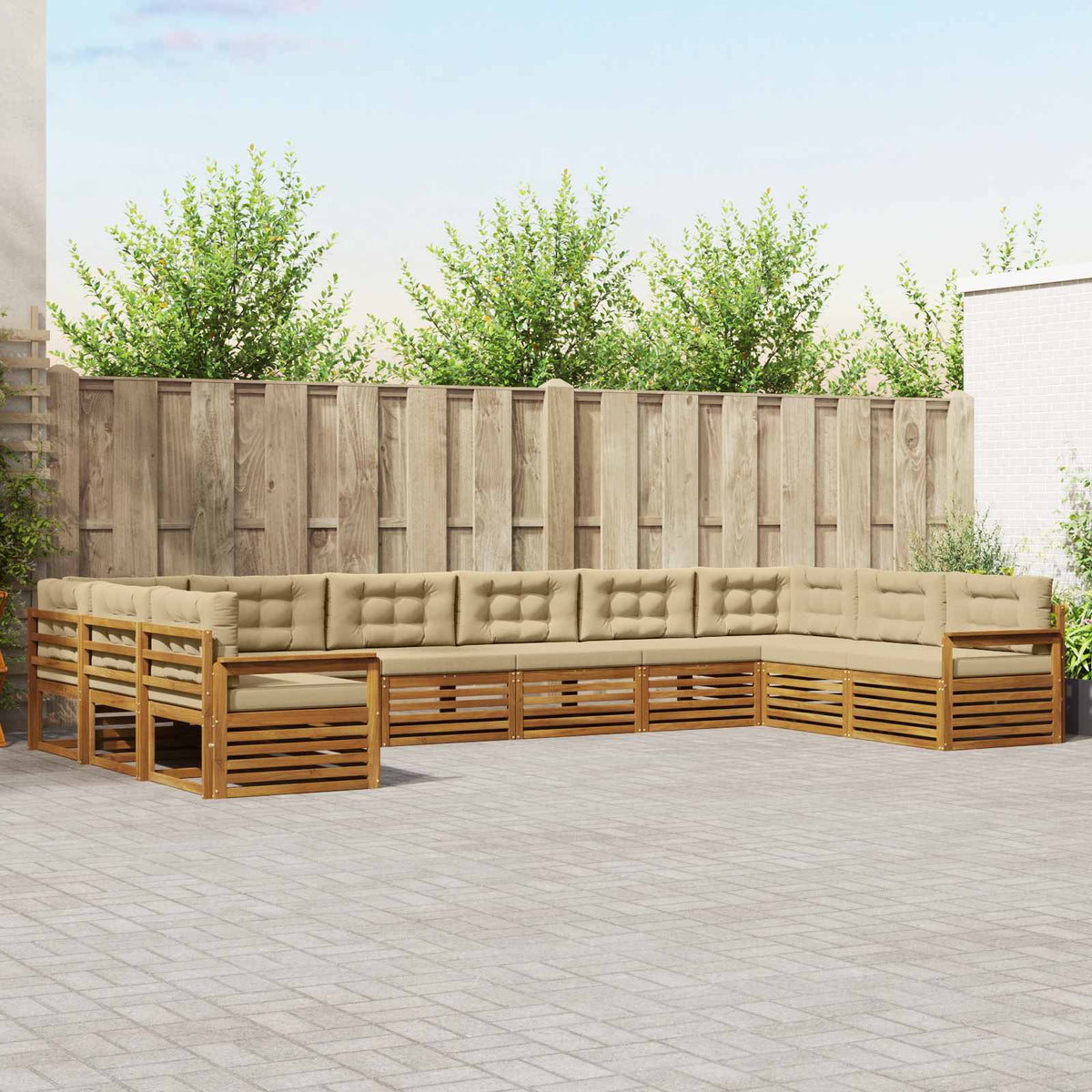 vidaXL Sofa-Sets 10 pcs Naturel Massief Acaciahout