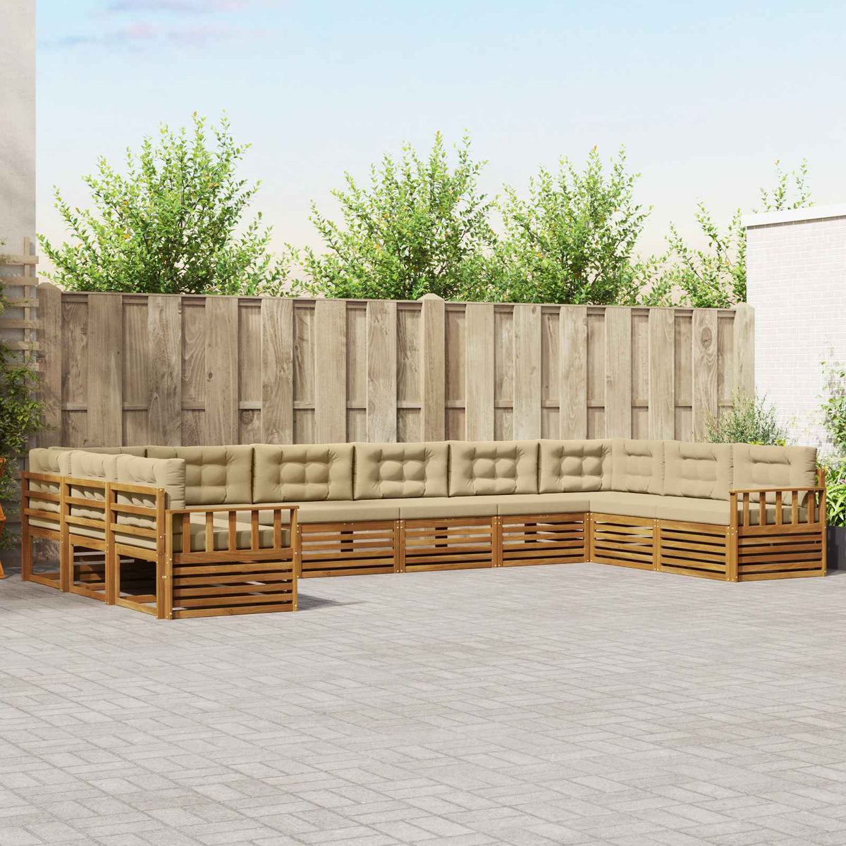 vidaXL Sofa-Sets 10 pcs Naturel Massief Acaciahout