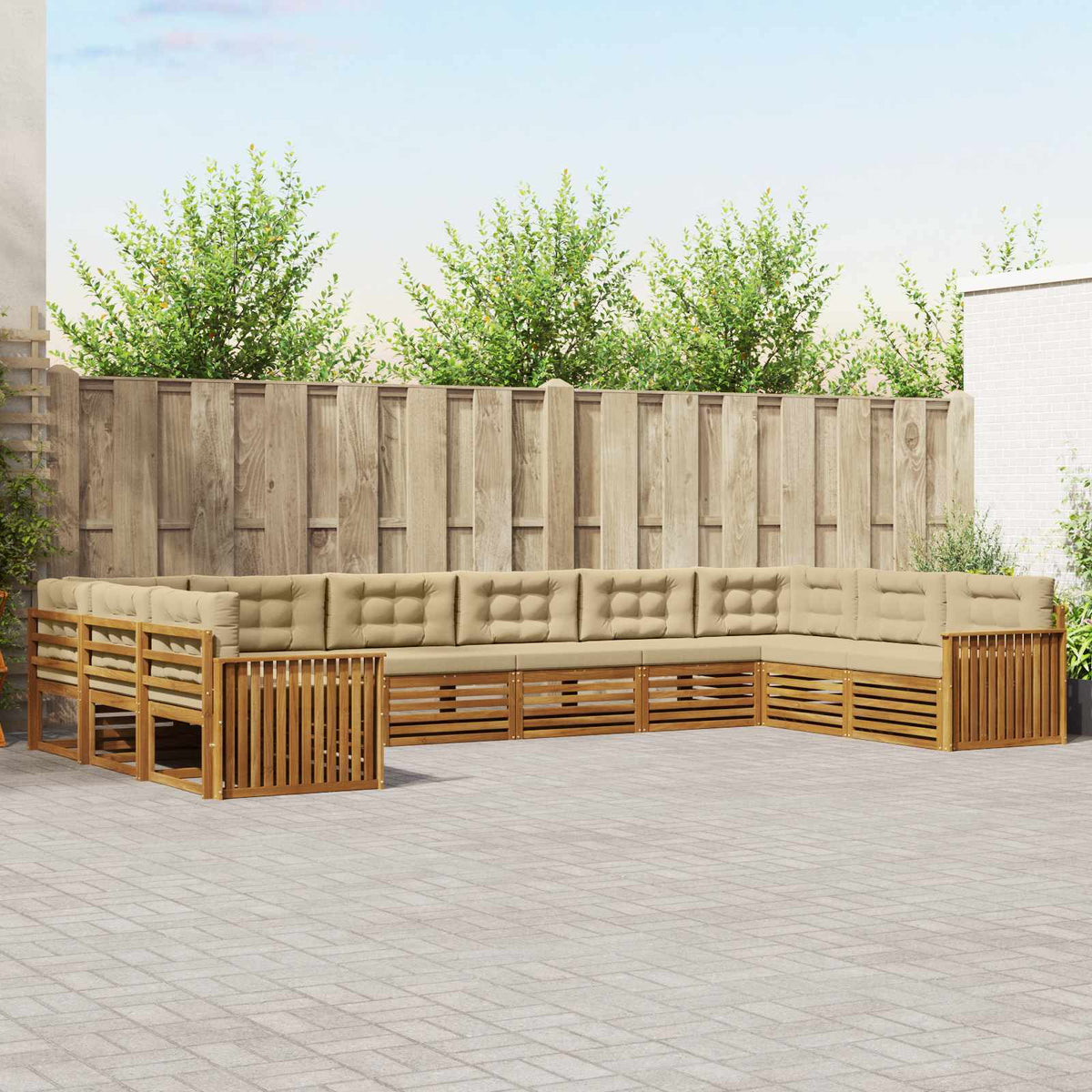 vidaXL Sofa-Sets 10 pcs Naturel Massief Acaciahout