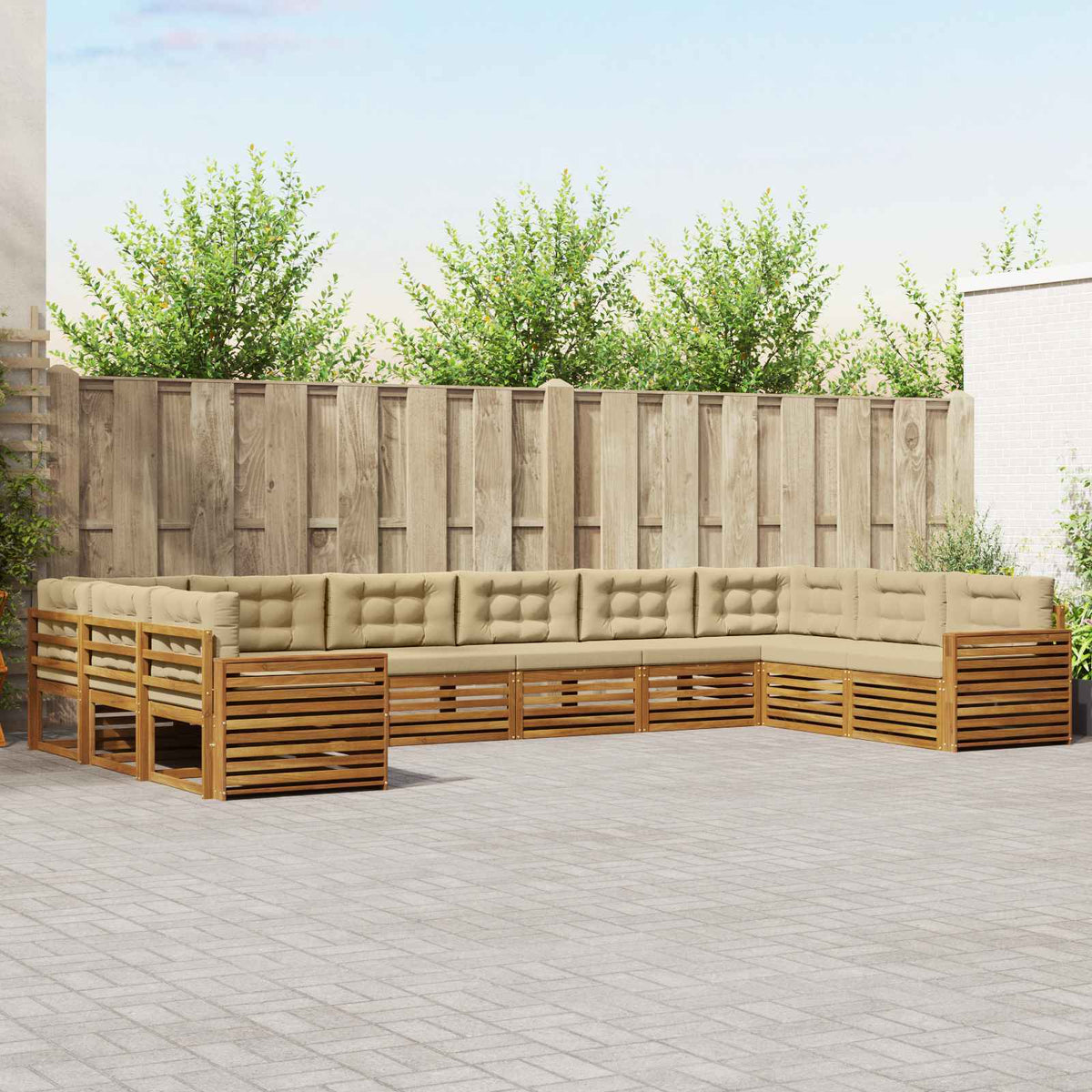 vidaXL Sofa-Sets 10 pcs Naturel Massief Acaciahout