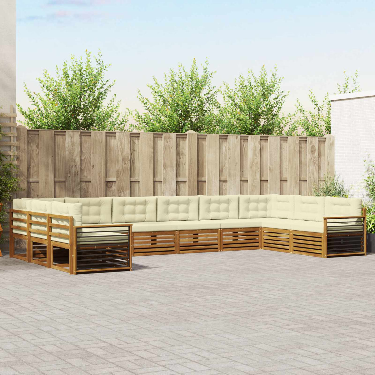 vidaXL Sofa-Sets 10 pcs Naturel Massief Acaciahout