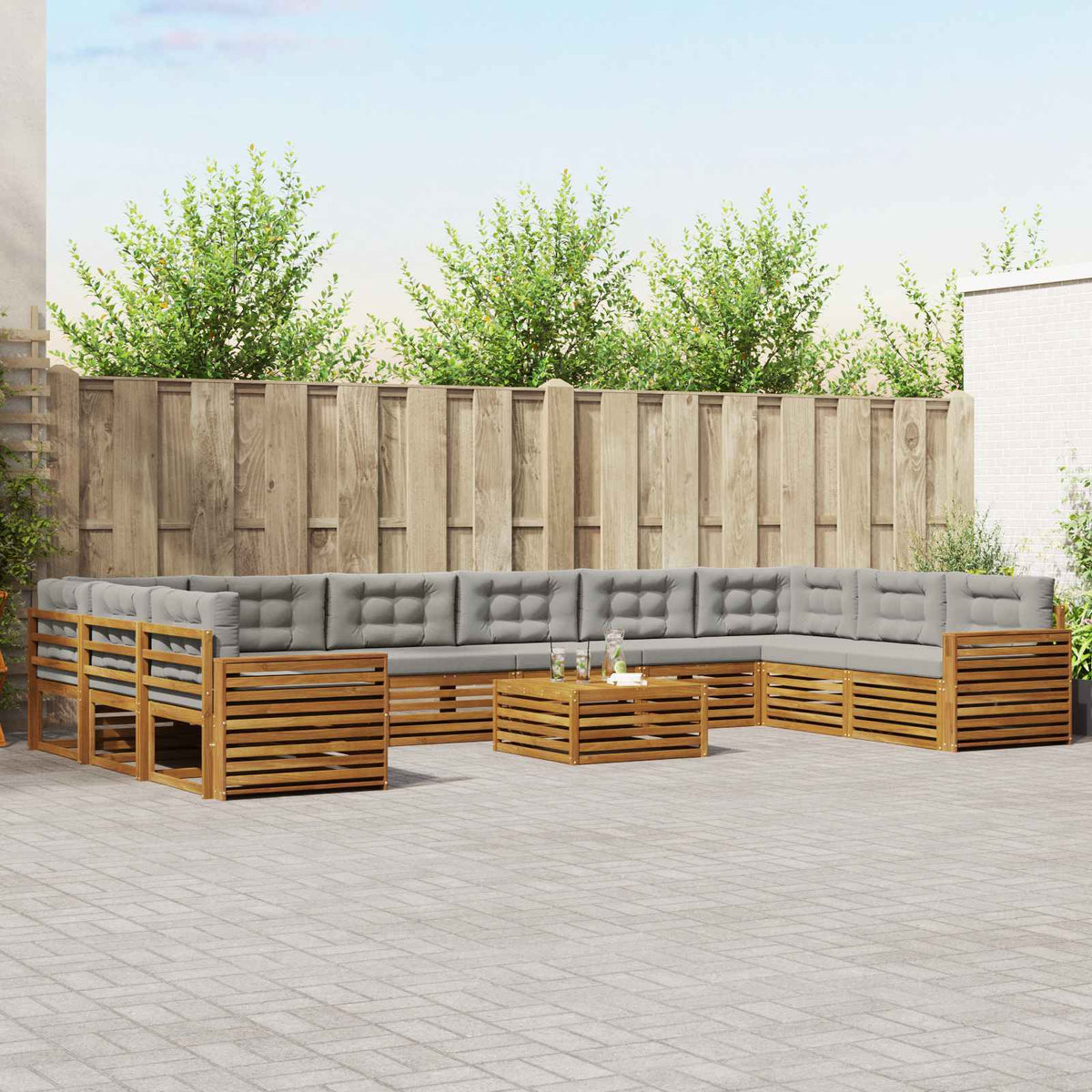 vidaXL Sofa-Sets 11 pcs Naturel Massief Acaciahout