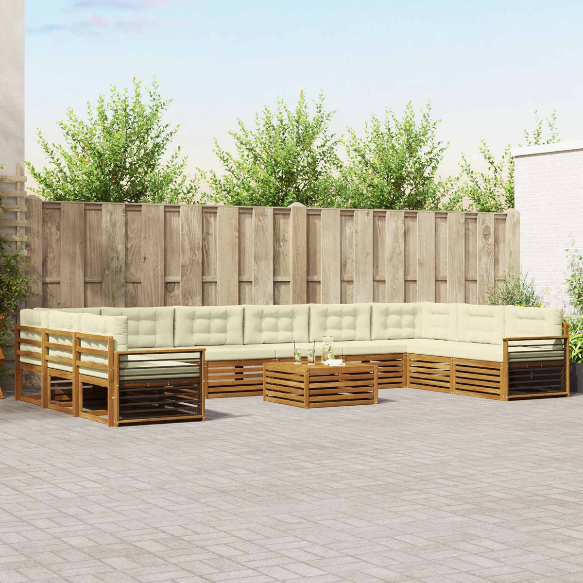 vidaXL Sofa-Sets 11 pcs Naturel Massief Acaciahout