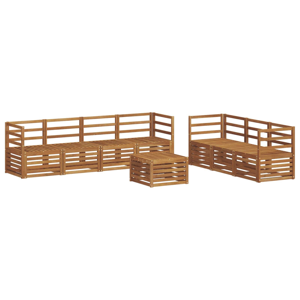 vidaXL Sofa-Sets 8 pcs Naturel Massief Acaciahout