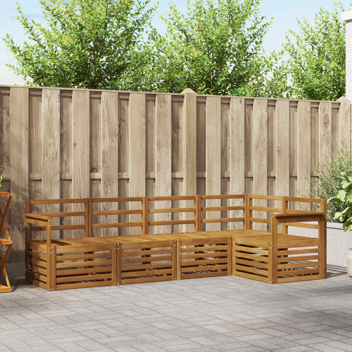 vidaXL Sofa-Sets 5 pcs Naturel Massief Acaciahout