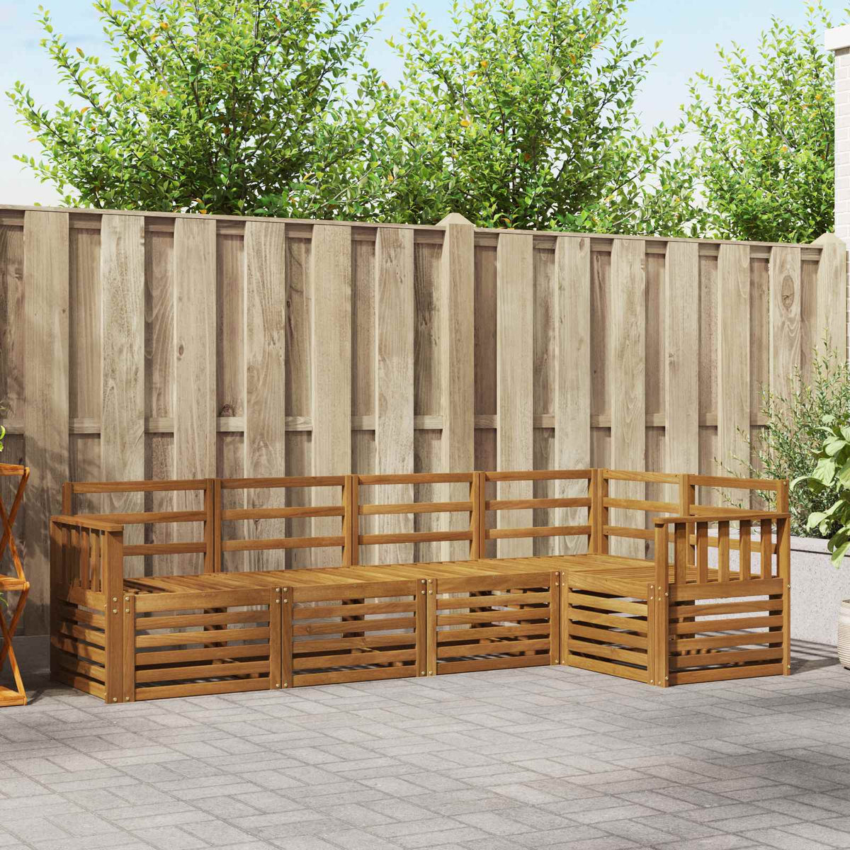 vidaXL Sofa-Sets 5 pcs Naturel Massief Acaciahout