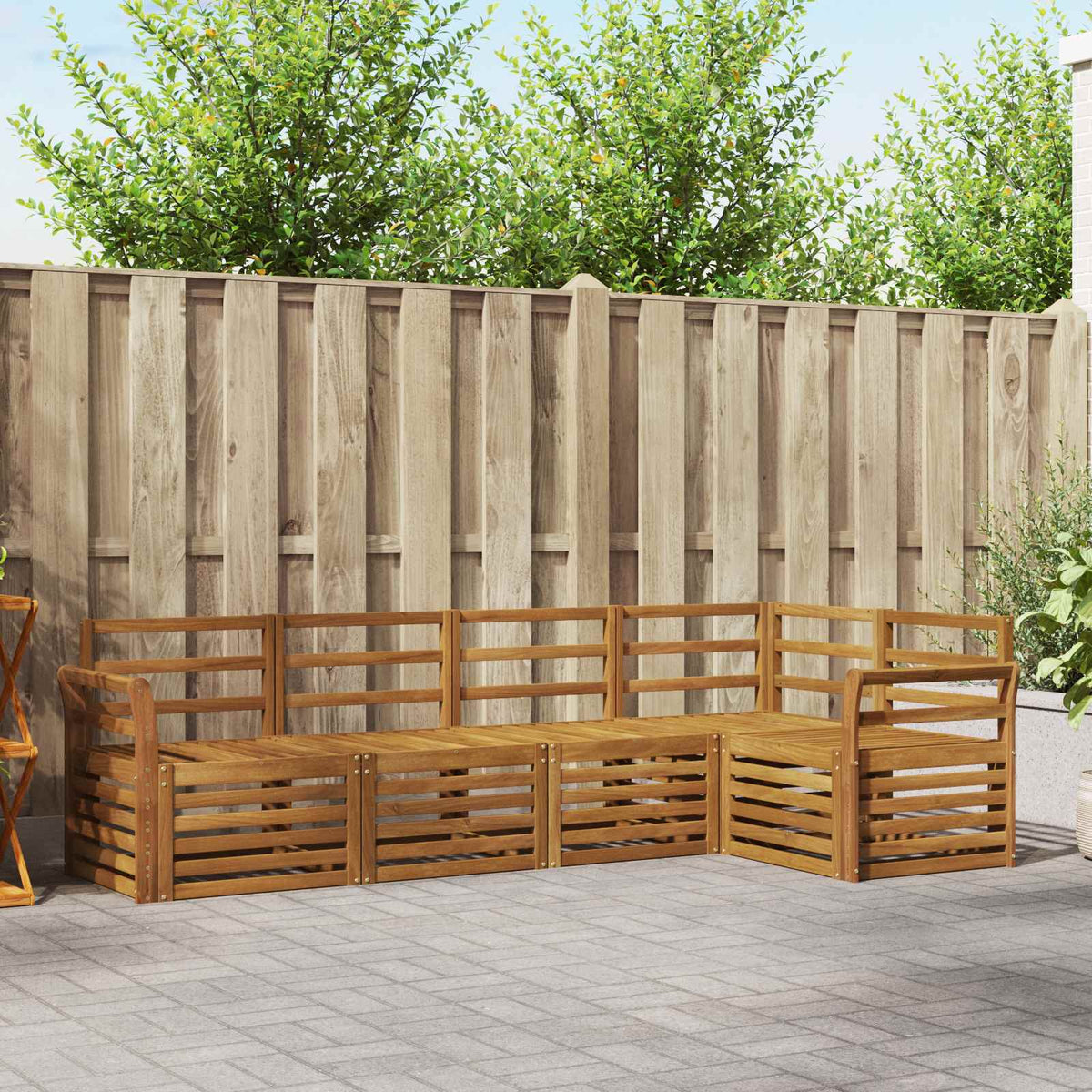 vidaXL Sofa-Sets 5 pcs Naturel Massief Acaciahout