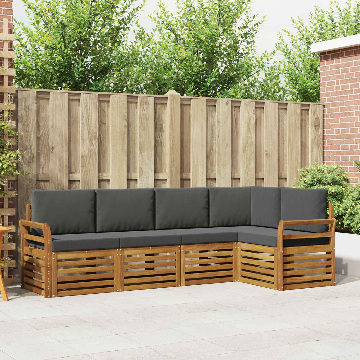vidaXL Sofa-Sets 5 pcs Naturel Massief Acaciahout
