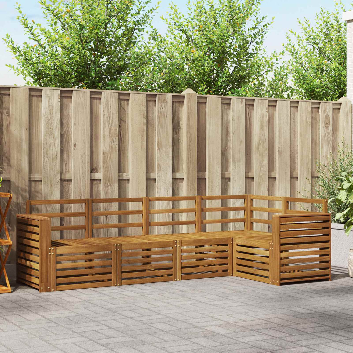 vidaXL Sofa-Sets 5 pcs Naturel Massief Acaciahout