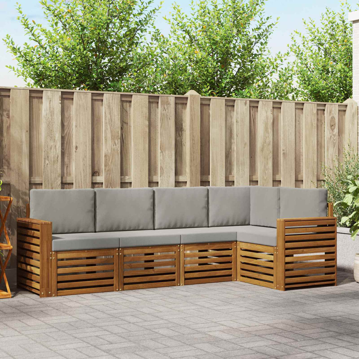 vidaXL Sofa-Sets 5 pcs Naturel Massief Acaciahout