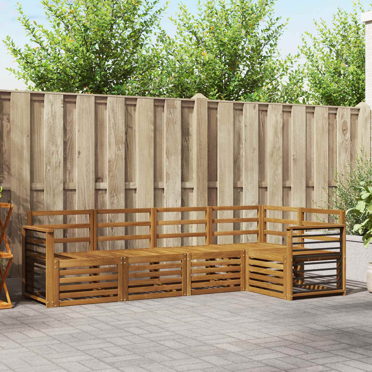 vidaXL Sofa-Sets 5 pcs Naturel Massief Acaciahout
