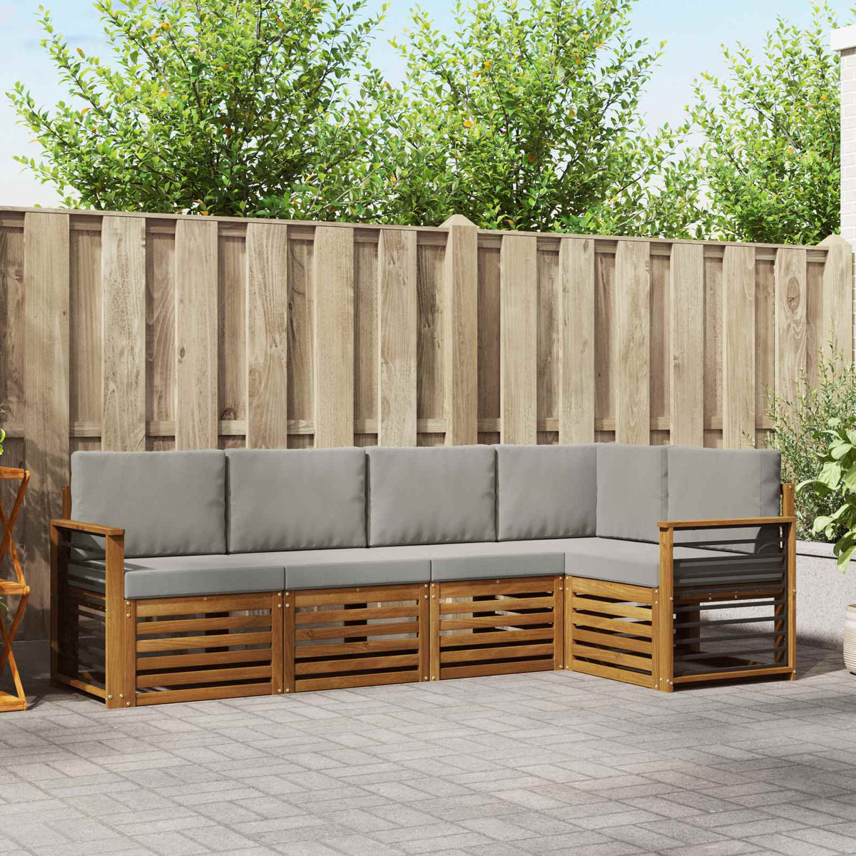 vidaXL Sofa-Sets 5 pcs Naturel Massief Acaciahout