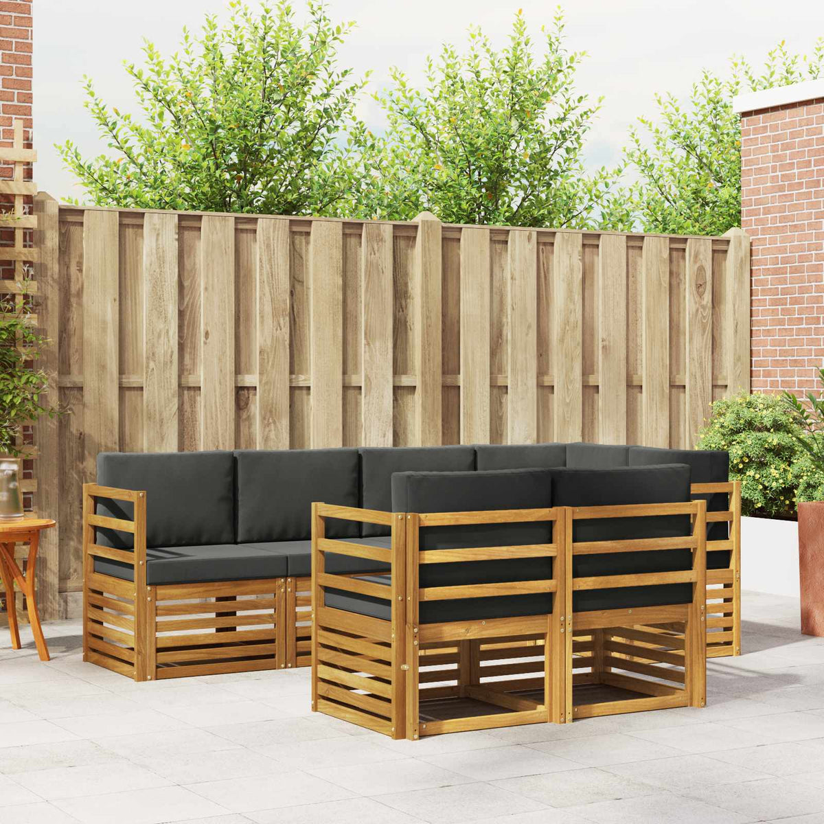 vidaXL Sofa-Sets 7 pcs Naturel Massief Acaciahout