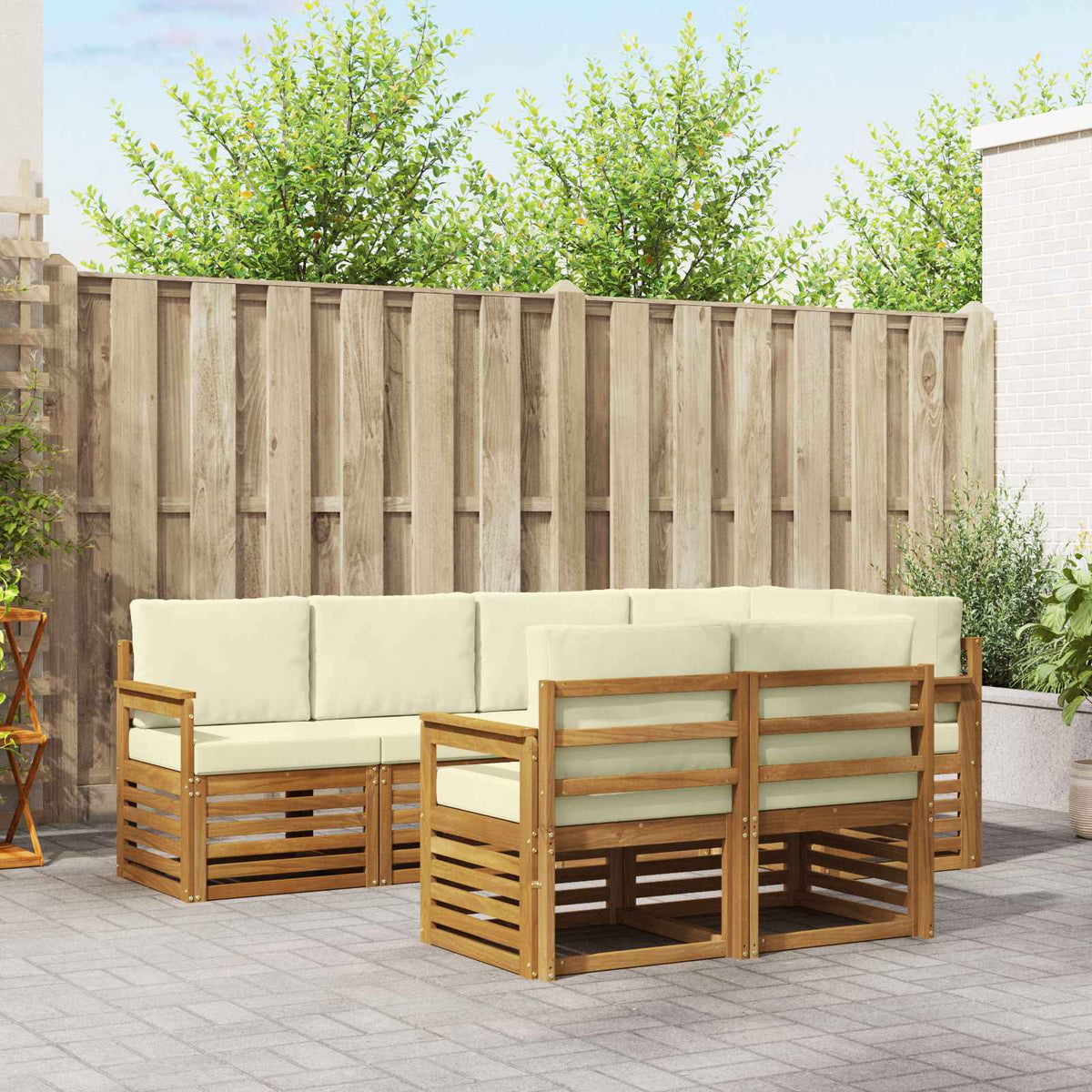 vidaXL Sofa-Sets 7 pcs Naturel Massief Acaciahout