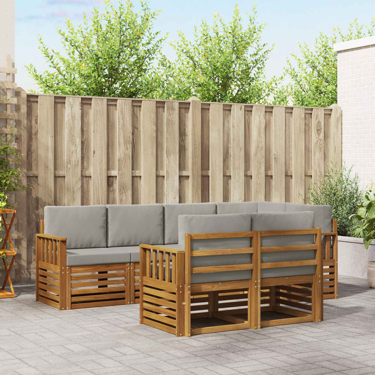 vidaXL Sofa-Sets 7 pcs Naturel Massief Acaciahout