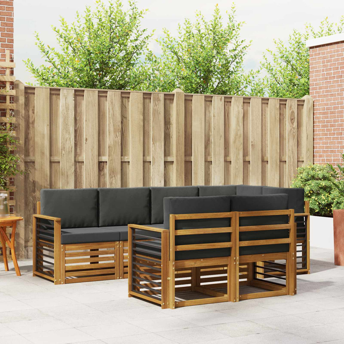vidaXL Sofa-Sets 7 pcs Naturel Massief Acaciahout