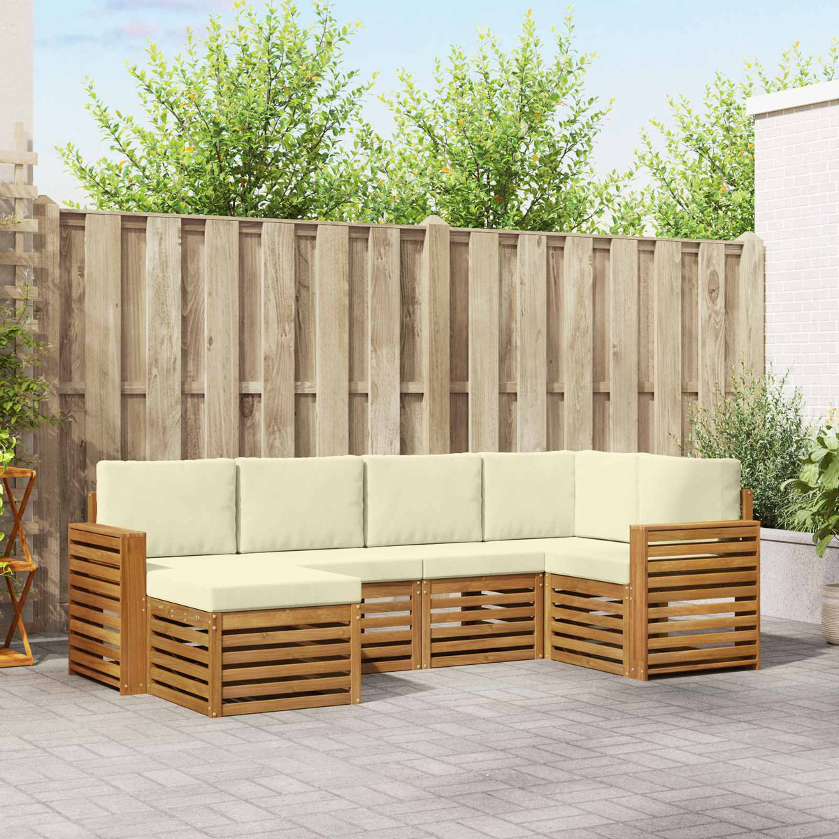vidaXL Sofa-Sets 6 pcs Naturel Massief Acaciahout