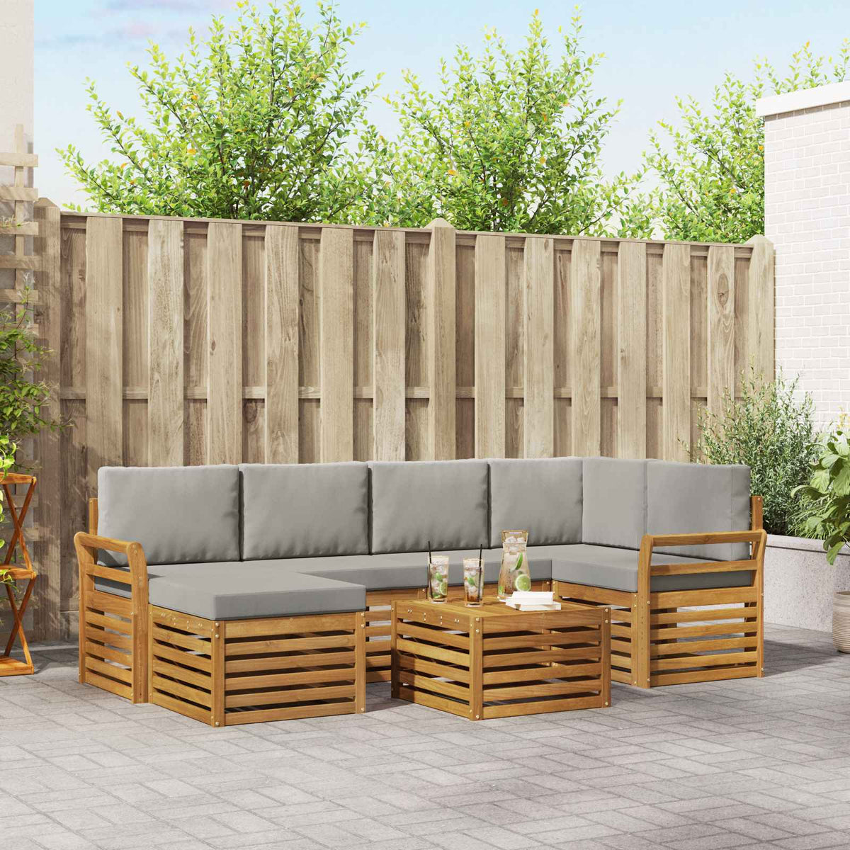 vidaXL Sofa-Sets Naturel Massief Acaciahout