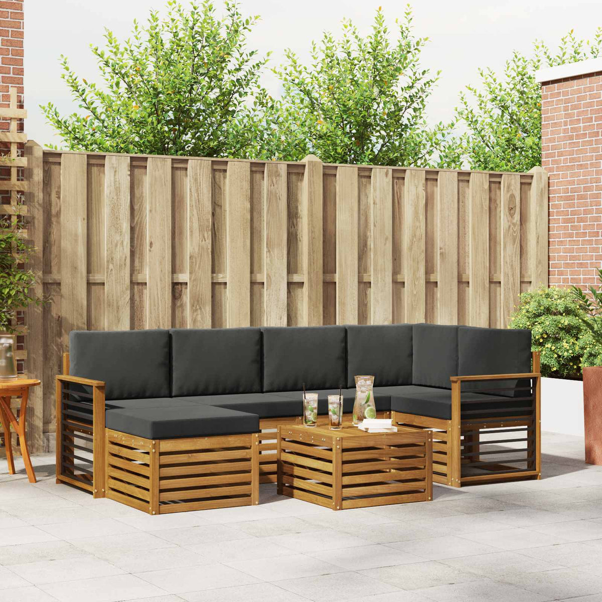 vidaXL Sofa-Sets Naturel Massief Acaciahout