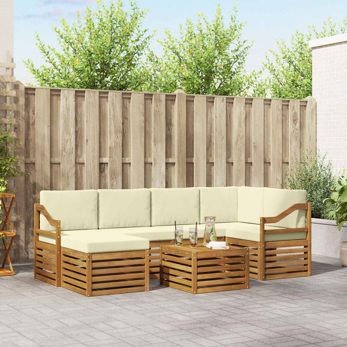 vidaXL Sofa-Sets Naturel Massief Acaciahout
