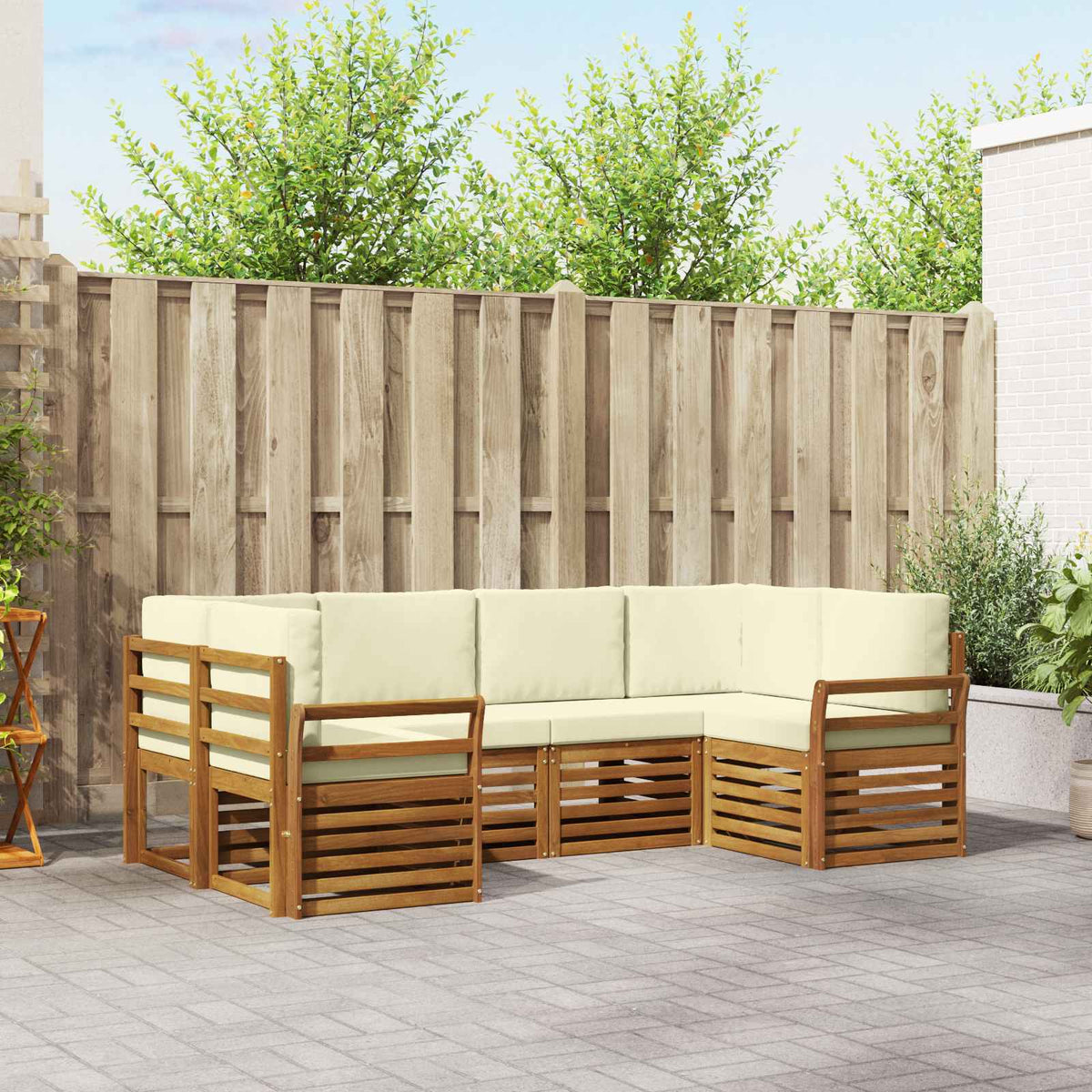vidaXL Sofa-Sets 6 pcs Naturel Massief Acaciahout