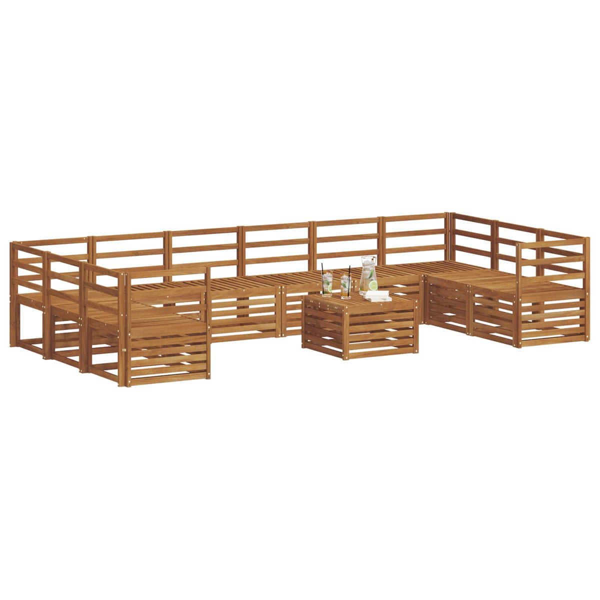 vidaXL Sofa-Sets Naturel Massief Acaciahout
