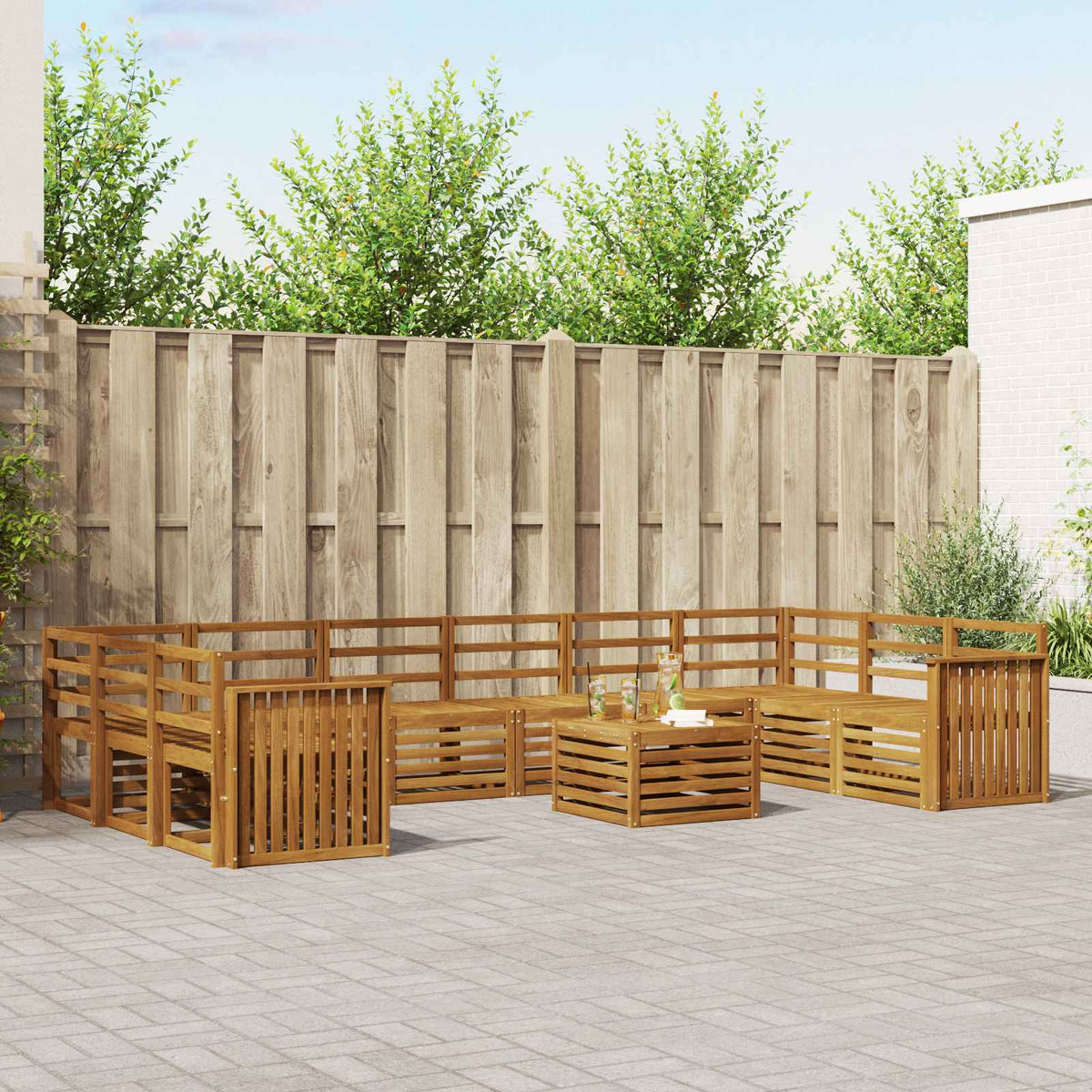 vidaXL Sofa-Sets Naturel Massief Acaciahout