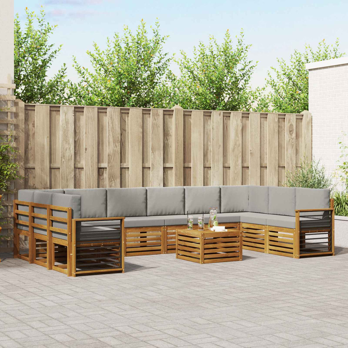 vidaXL Sofa-Sets Naturel Massief Acaciahout
