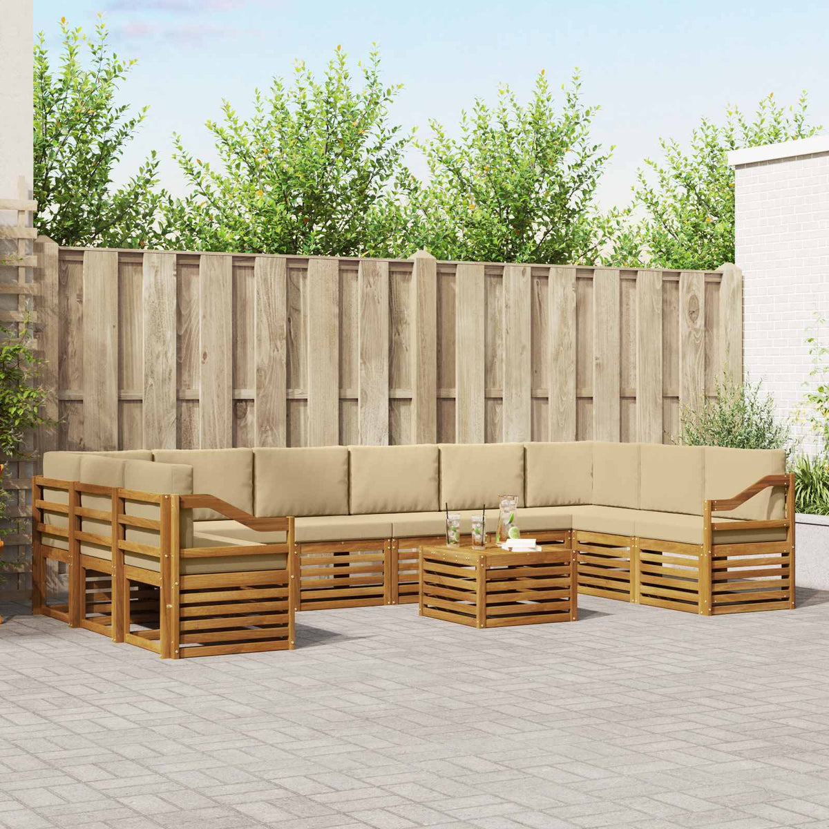 vidaXL Sofa-Sets Naturel Massief Acaciahout