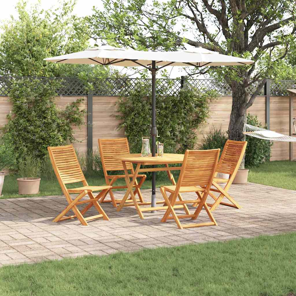 vidaXL Tuin Eetset 5 pcs Bruin Massief acaciahout