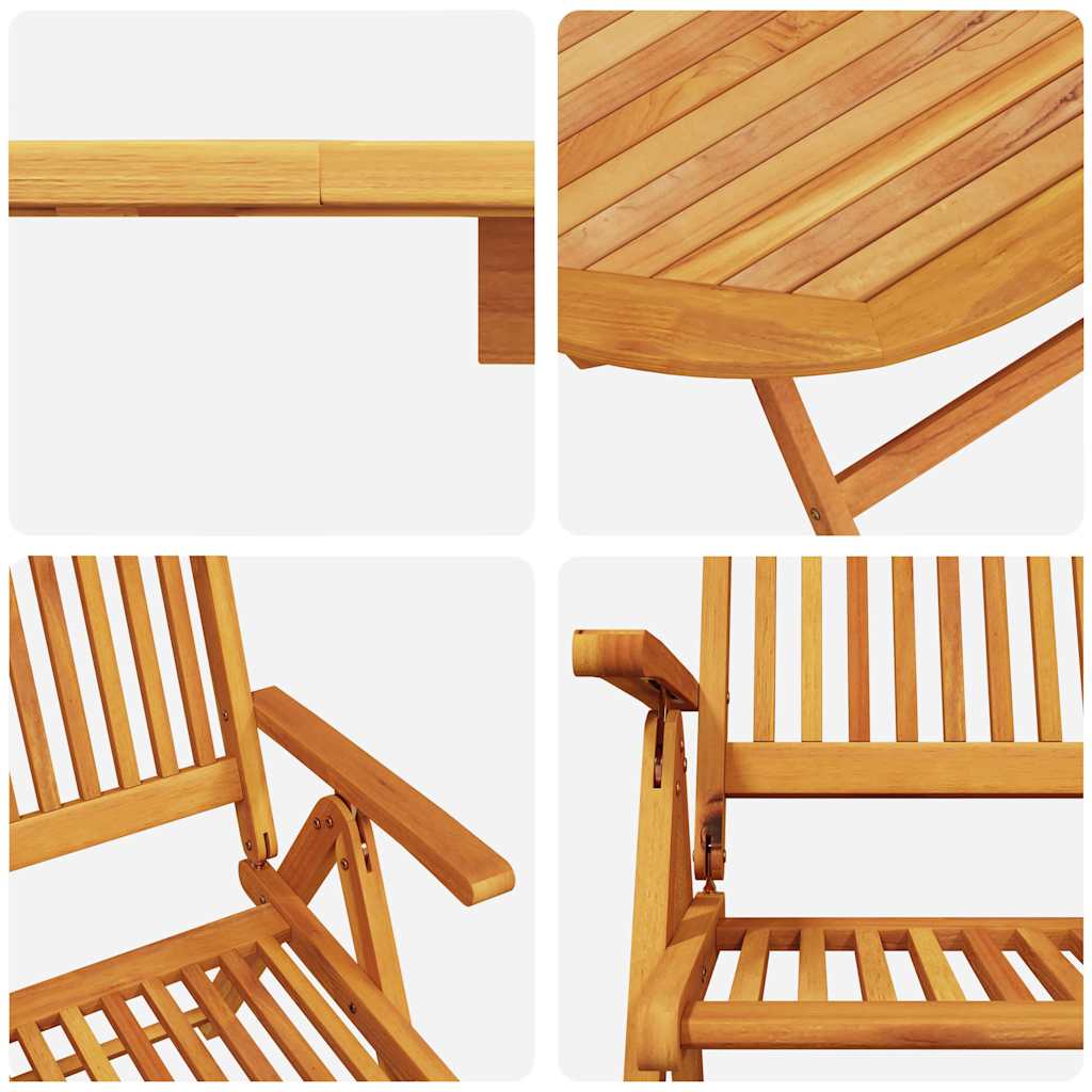 vidaXL Tuin Eetset 5 pcs Bruin Massief acaciahout
