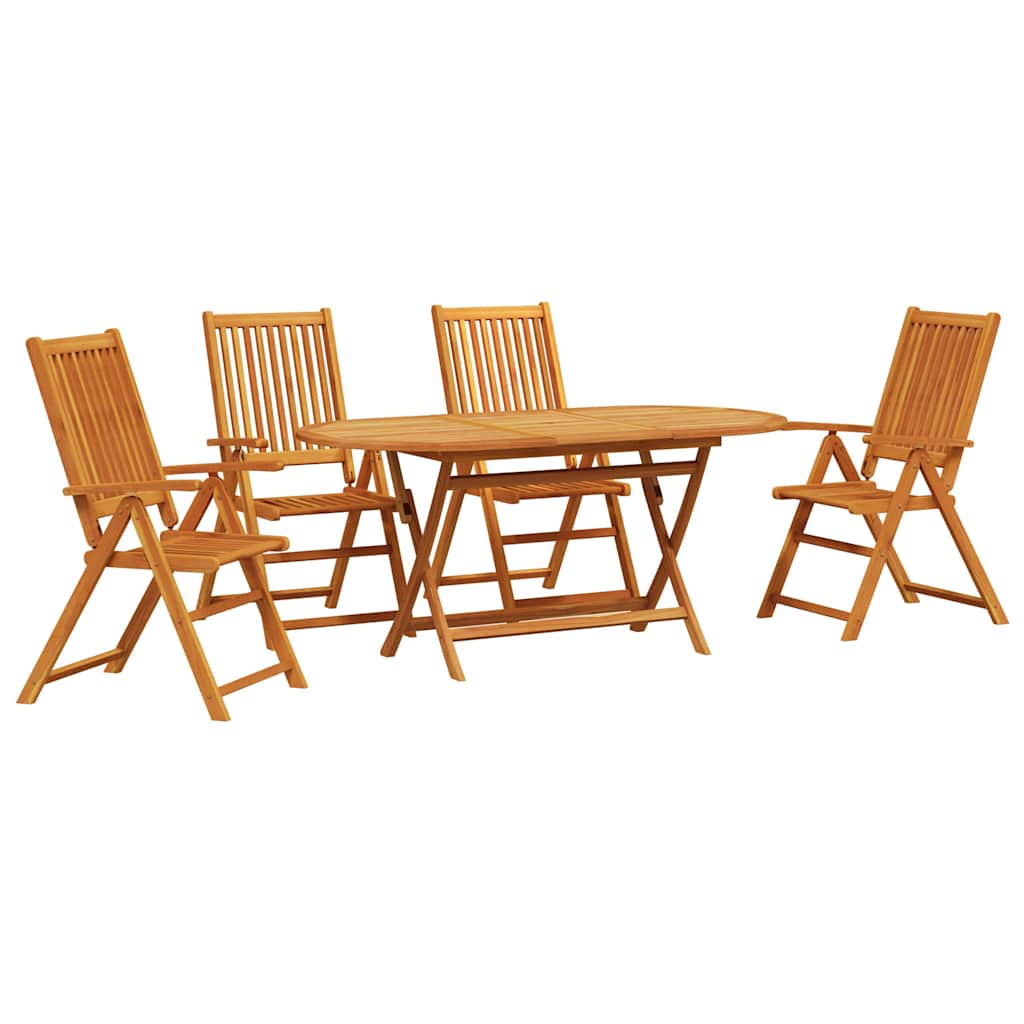 vidaXL Tuin Eetset 5 pcs Bruin Massief acaciahout