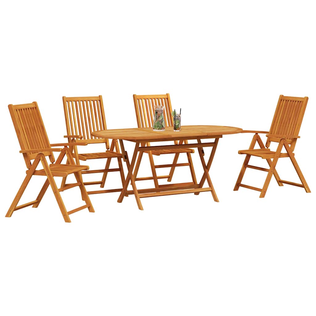 vidaXL Tuin Eetset 5 pcs Bruin Massief acaciahout