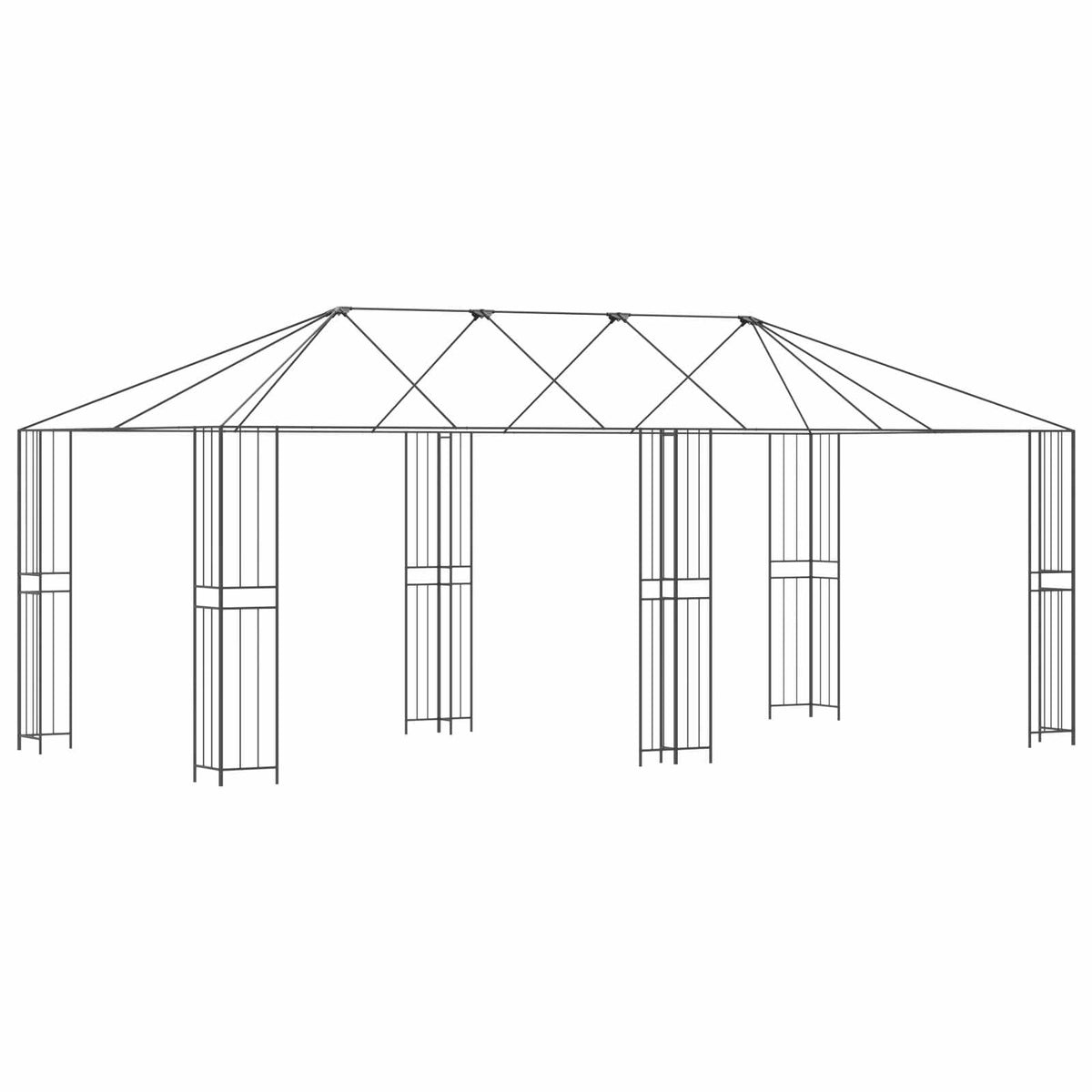 vidaXL Gazebo Frame 6 x 3 m Zwart Staal