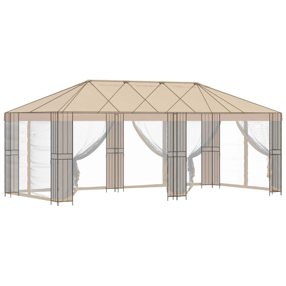 vidaXL Gazebo Frame 6 x 3 m Zwart Staal